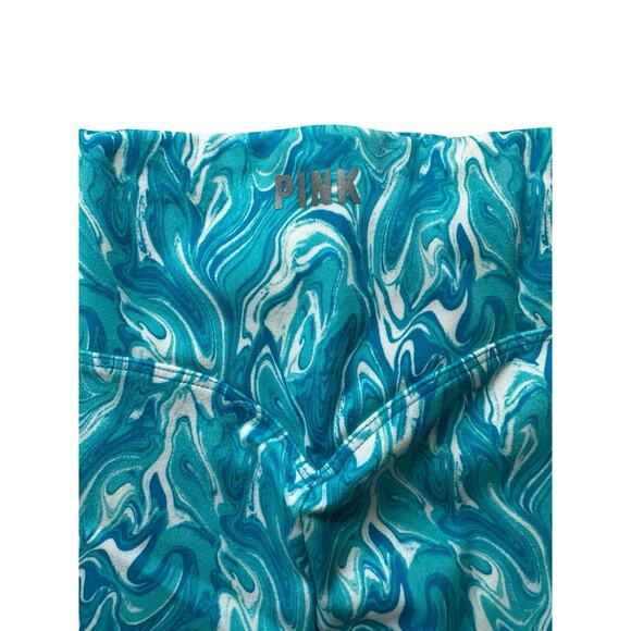 Victoria’s Secret Pink Active High Waist Bike Short Bright Marine Marble Large - Picture 3 of 5